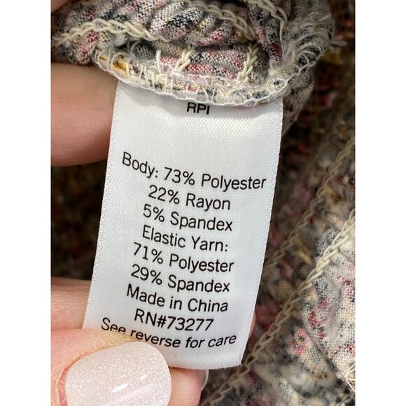 Smocked Milkmaid Ditsy Floral Top Sz M Long Sleeve Prairie Peasant y2k Coquette - Picture 6 of 8